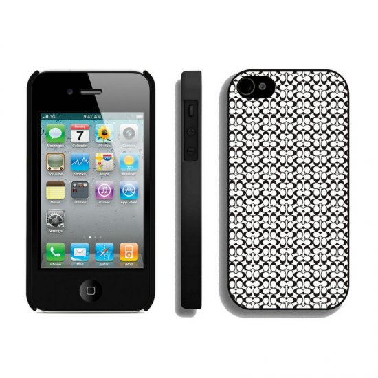 Coach In Confetti Signature Black iPhone 4 4S Cases AIR | Women - Click Image to Close